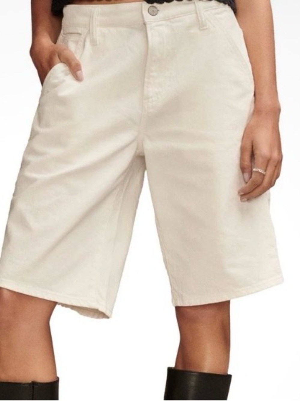 Lucky Brand Slim Brigette Bermuda White Jeans - Picture 1 of 9